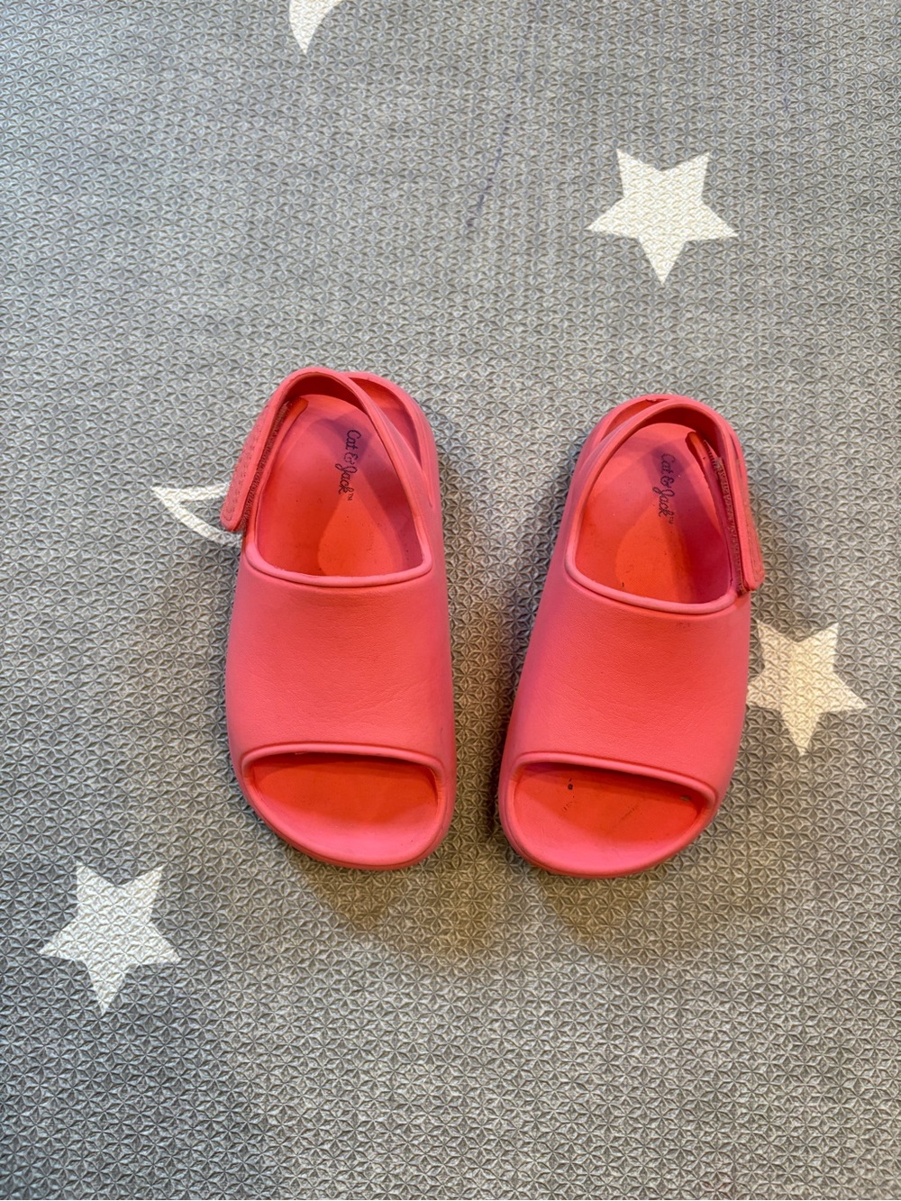 Cat & Jack Coral Pink Kids Slide Sandals with Back Strap